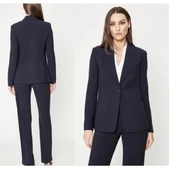 Elie Tahari Tailored Navy Blazer‎ – Size 12 – Classic One Button Jacket - Picture 2 of 8